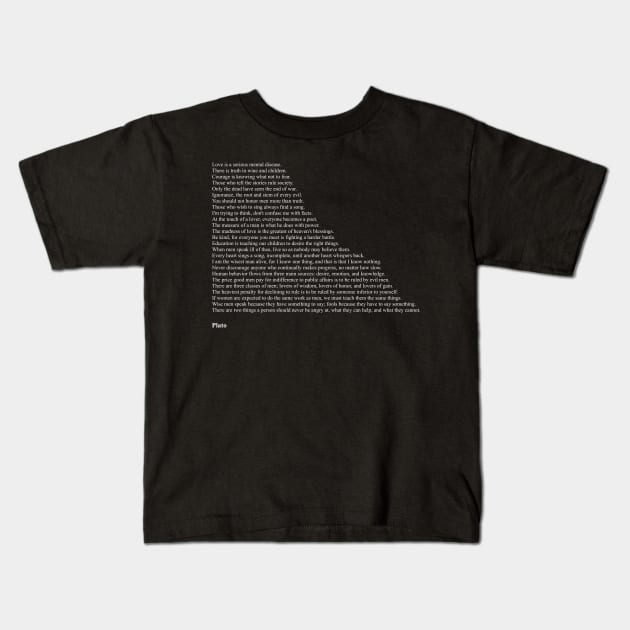 Plato Quotes Kids T-Shirt by qqqueiru
